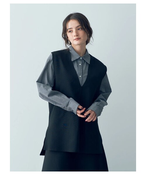YECCA VECCA(イェッカヴェッカ)の「Vネックニットベスト(トップス・ブラック/キャメル/バーガンディー・F)」の17枚目の写真