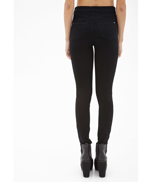 FOREVER 21(フォーエバー トゥエンティーワン)の「FOREVER 21 Mid-Rise - Zippered Skinny Jeans(デニムパンツ・レディース・Black/Blue・29/26/28/31/27/25/30/24)」の11枚目の写真