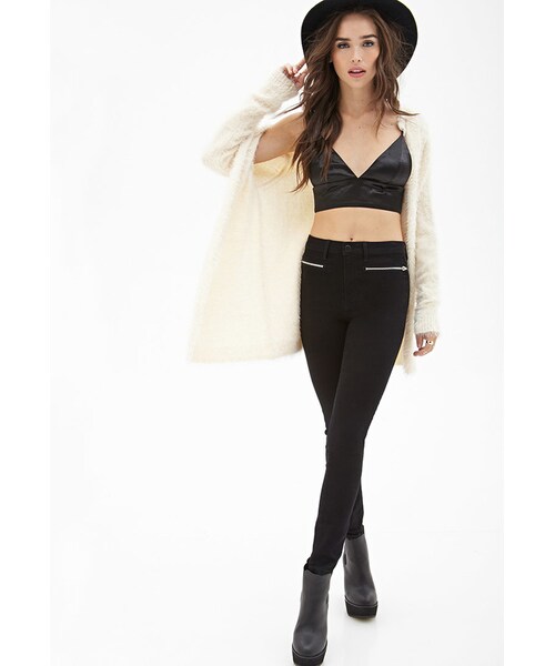 FOREVER 21(フォーエバー トゥエンティーワン)の「FOREVER 21 Mid-Rise - Zippered Skinny Jeans(デニムパンツ・レディース・Black/Blue・29/26/28/31/27/25/30/24)」の6枚目の写真