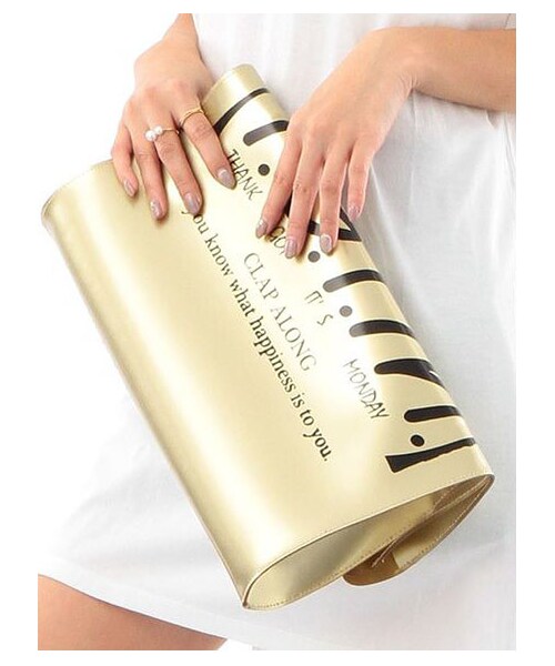 SPIRALGIRL（スパイラルガール）の「ビニールバック（バッグ・レディース・ブラック/ゴールド/オフホワイト系/シルバー・F）」の4枚目の写真