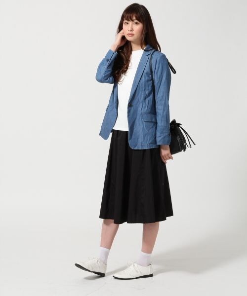 GLOBAL WORK（グローバルワーク）の「ハイネックカットプルオーバー8分袖（トップス・レディース・ホワイト05/ボーダー06/ブラック09/グリーンネイビーボーダー89・Ｍ/Ｌ）」の5枚目の写真