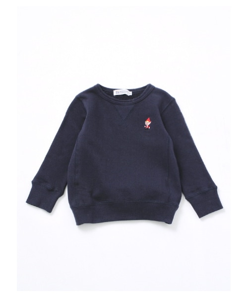 SEVENDAYS=SUNDAY(セブンデイズサンデイ)の「Kid's 30/10裏毛 リブ切替クルーネックプルオーバー(カットソー・キッズ・杢グレー/ネイビー・100/110/120/130)」の2枚目の写真