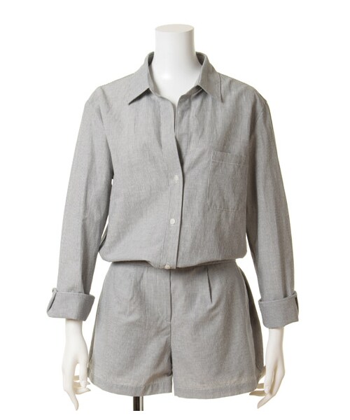 SNIDEL（スナイデル）の「シャツオールインワン（オールインワン・レディース・PNK/RED/GRY/BLU・0/1）」の3枚目の写真