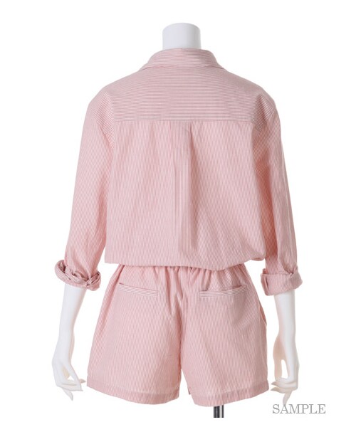 SNIDEL（スナイデル）の「シャツオールインワン（オールインワン・レディース・PNK/RED/GRY/BLU・0/1）」の6枚目の写真