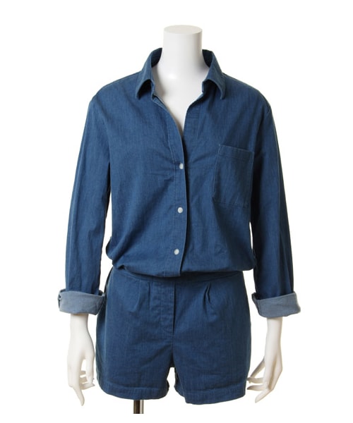 SNIDEL（スナイデル）の「シャツオールインワン（オールインワン・レディース・PNK/RED/GRY/BLU・0/1）」の4枚目の写真