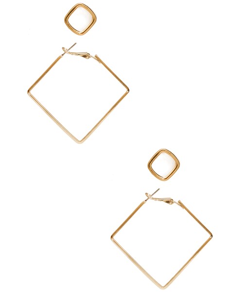 FOREVER 21（フォーエバー トゥエンティーワン）の「FOREVER 21 Cutout Geo Earring Set（ピアス（両耳用）・レディース・Gold・One size）」の2枚目の写真