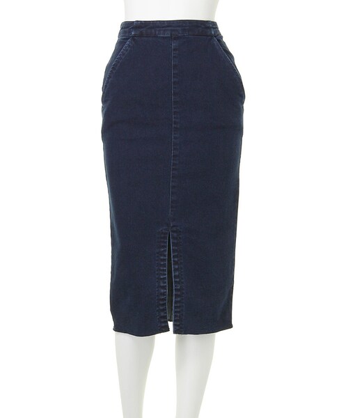 LAGUNAMOON（ラグナムーン）の「【CASUAL】カットオフデニムミモレスカート（スカート・レディース・ブルー/インディゴ・S/M）」の3枚目の写真