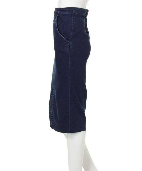 LAGUNAMOON（ラグナムーン）の「【CASUAL】カットオフデニムミモレスカート（スカート・レディース・ブルー/インディゴ・S/M）」の5枚目の写真