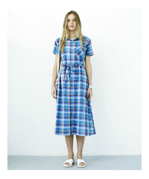 HOLIDAY(ホリデイ)の「CHECK LONG ONE-PI(ワンピース/ドレス・レディース・ORANGE/BLUE・ONE SIZE)」の12枚目の写真