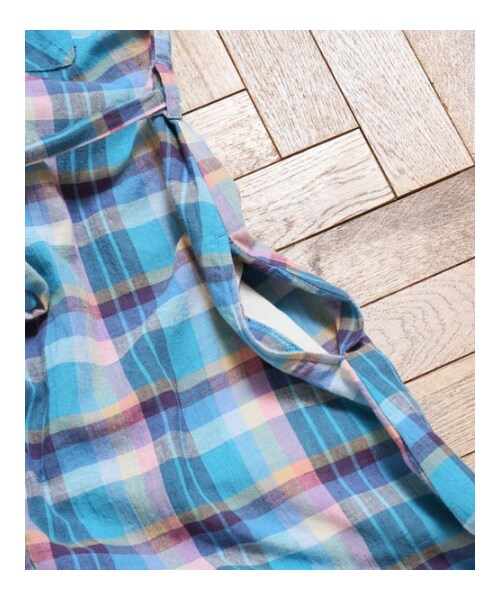 HOLIDAY(ホリデイ)の「CHECK LONG ONE-PI(ワンピース/ドレス・レディース・ORANGE/BLUE・ONE SIZE)」の7枚目の写真