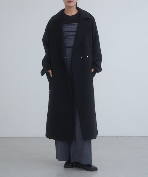 Lui's（ルイス）の「ハイクオリティ メルトンオーバーコート（チェスターコート・レディース・ライトベージュ/グレー/ブラック・F）」の2枚目の写真