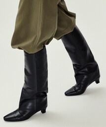 ＊*＊様 新品未使用シーナリーロングブーツ ブラック ブラウン ローヒール★ネブ SHENERY（シーナリー）の「ロングブーツ（その他シューズ）」 - WEAR