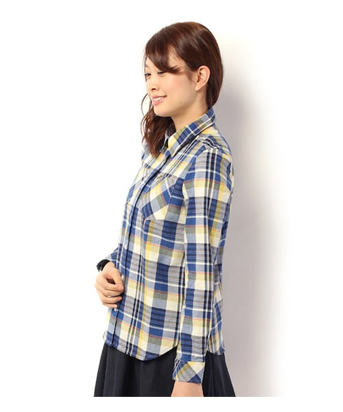 laboratory work(ラボラトリーワーク)の「チェック柄ロングスリーブシャツ(トップス・レディース・レッド系/ブルー系/ネイビー系・M)」の5枚目の写真