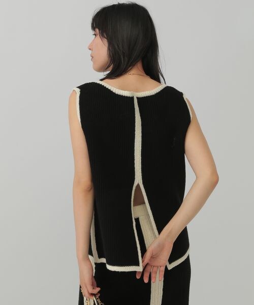Chaos(カオス)の「コココットンノースリーブニット(トップス・オフホワイト05/ブラック09・FREE)」の11枚目の写真