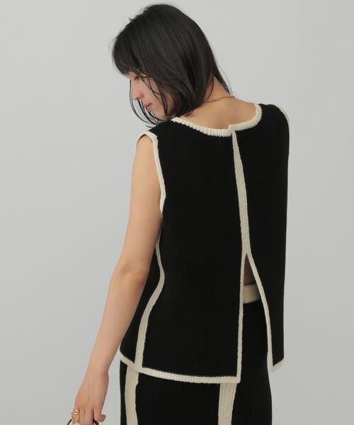 Chaos(カオス)の「コココットンノースリーブニット(トップス・オフホワイト05/ブラック09・FREE)」の2枚目の写真