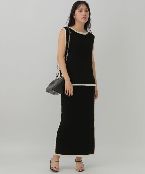 Chaos(カオス)の「コココットンノースリーブニット(トップス・オフホワイト05/ブラック09・FREE)」の5枚目の写真