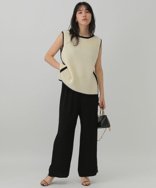 Chaos(カオス)の「コココットンノースリーブニット(トップス・オフホワイト05/ブラック09・FREE)」の3枚目の写真