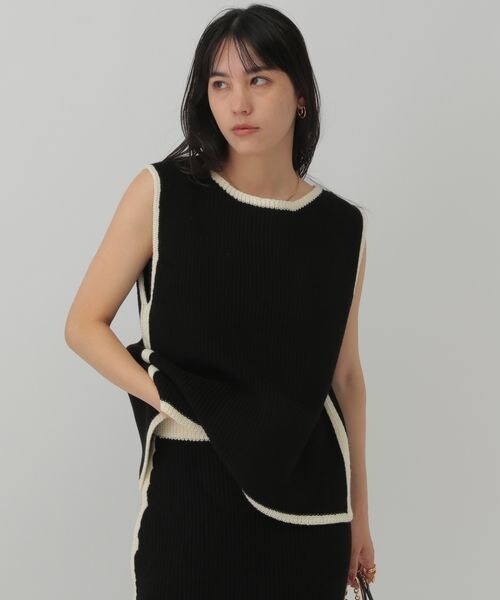 Chaos(カオス)の「コココットンノースリーブニット(トップス・オフホワイト05/ブラック09・FREE)」の10枚目の写真