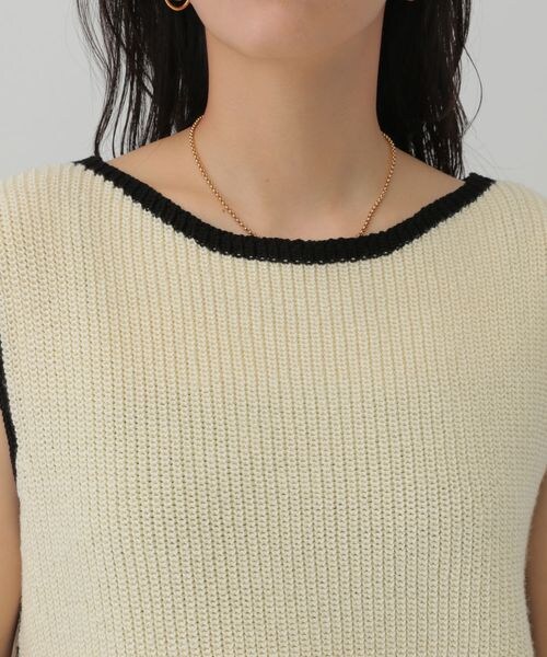 Chaos(カオス)の「コココットンノースリーブニット(トップス・オフホワイト05/ブラック09・FREE)」の15枚目の写真