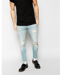 asos | ASOS Extreme Super Skinny Jeans With Rips(デニムパンツ)