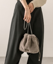 mystic | loti ファー巾着ショルダー(バッグ)
