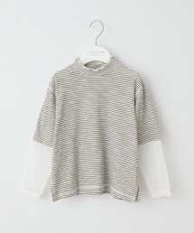 CIAOPANIC TYPY | 【KIDS】シアーボーダー袖切替チュールハイネック(Tシャツ/カットソー)