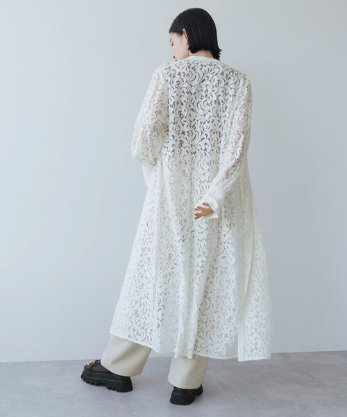 HARE ❤️Vネックレース長袖ワンピース　ブラック レースガウン羽織り前開き HARE（ハレ）の「Vネックレースロングワンピース（）」 - WEAR