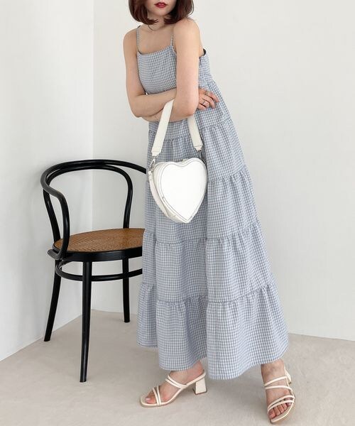 美品】HeartホールRIBキャミドレス ヘザーグレー S 美品】Heartホール