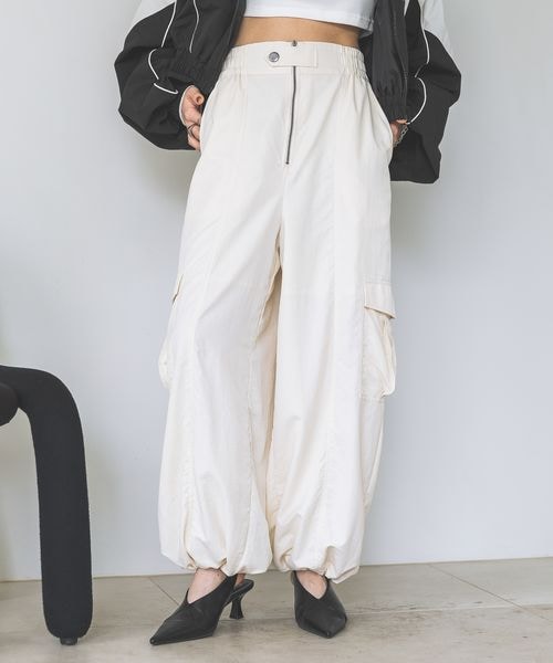 ジーナシス　ハイウエストフロントZIPカーゴパンツ JEANASIS（ジーナシス）の「ハイウエストフロントZIPカーゴ