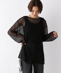 LEPSIM | パイピングメッシュ長袖プルオーバー(トップス)