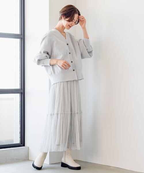 LEPSIM（レプシィム）の「チュール2WAYレイヤースカート（スカート・レディース・ブラック09/グレー12/ブラウン58・FREE SIZE）」の4枚目の写真