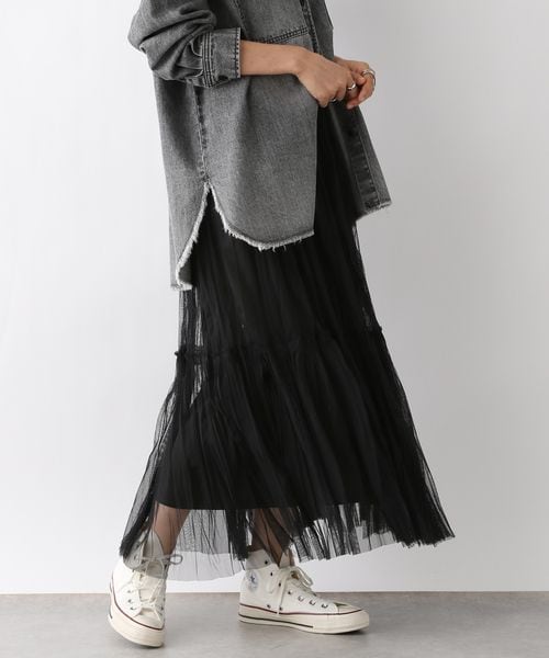LEPSIM（レプシィム）の「チュール2WAYレイヤースカート（スカート・レディース・ブラック09/グレー12/ブラウン58・FREE SIZE）」の12枚目の写真