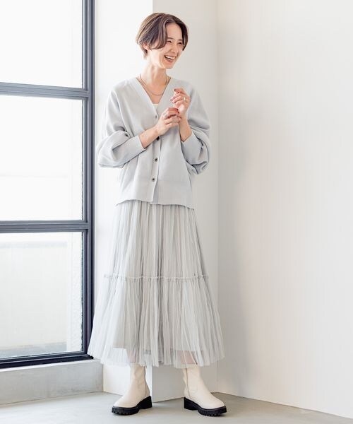 LEPSIM（レプシィム）の「チュール2WAYレイヤースカート（スカート・レディース・ブラック09/グレー12/ブラウン58・FREE SIZE）」の6枚目の写真