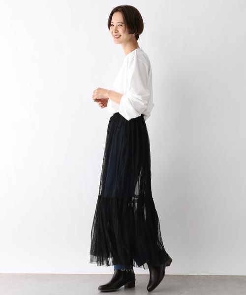 LEPSIM（レプシィム）の「チュール2WAYレイヤースカート（スカート・レディース・ブラック09/グレー12/ブラウン58・FREE SIZE）」の8枚目の写真
