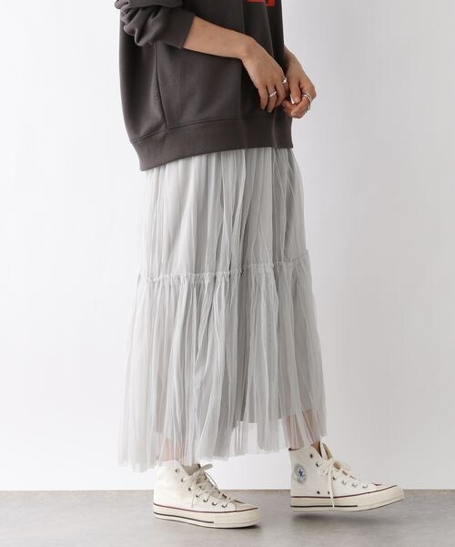 LEPSIM（レプシィム）の「チュール2WAYレイヤースカート（スカート・レディース・ブラック09/グレー12/ブラウン58・FREE SIZE）」の17枚目の写真