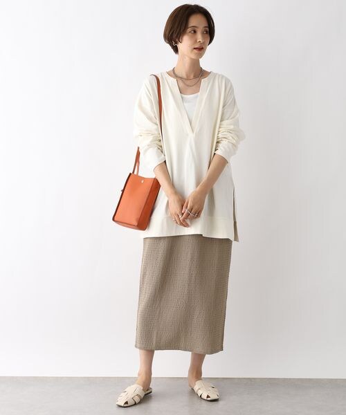 LEPSIM（レプシィム）の「シャーリングジャガードスカート（スカート・ブラック09/チャコール18/ベージュ52・FREE SIZE/FREE TALL）」の18枚目の写真