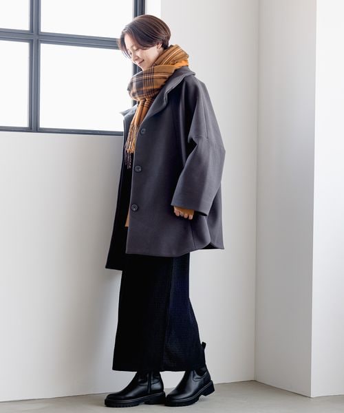 LEPSIM（レプシィム）の「シャーリングジャガードスカート（スカート・ブラック09/チャコール18/ベージュ52・FREE SIZE/FREE TALL）」の5枚目の写真