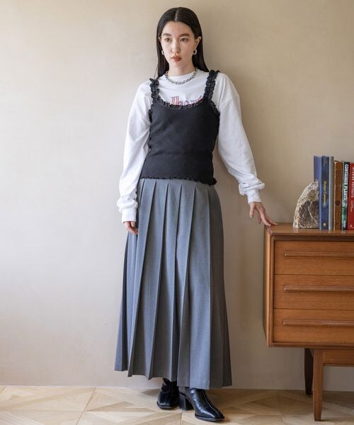 LOWRYS FARM（ローリーズファーム）の「ランジェリープリプリキャミ（その他・オフ05/ブラック09/ピンク22・F）」の9枚目の写真