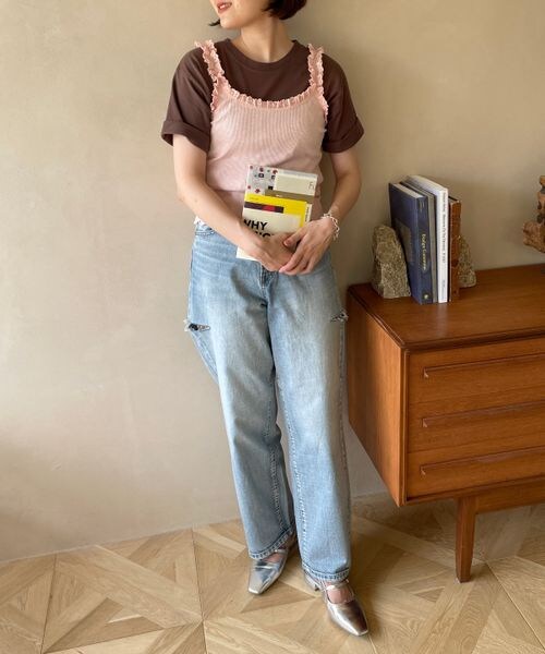 LOWRYS FARM（ローリーズファーム）の「ランジェリープリプリキャミ（その他・オフ05/ブラック09/ピンク22・F）」の13枚目の写真