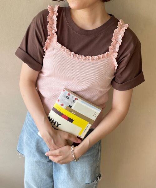 LOWRYS FARM（ローリーズファーム）の「ランジェリープリプリキャミ（その他・オフ05/ブラック09/ピンク22・F）」の14枚目の写真