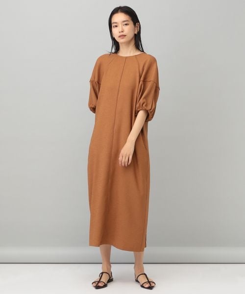 ランタンスリーブコンボプリーツドレス Amazon.co.jp: 女性のドレス コントラストメッシュ ランタン