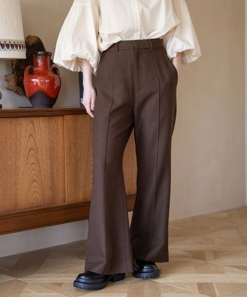 ローリーズファーム ラナテックフレアパンツブラウンチェック LOWRYS