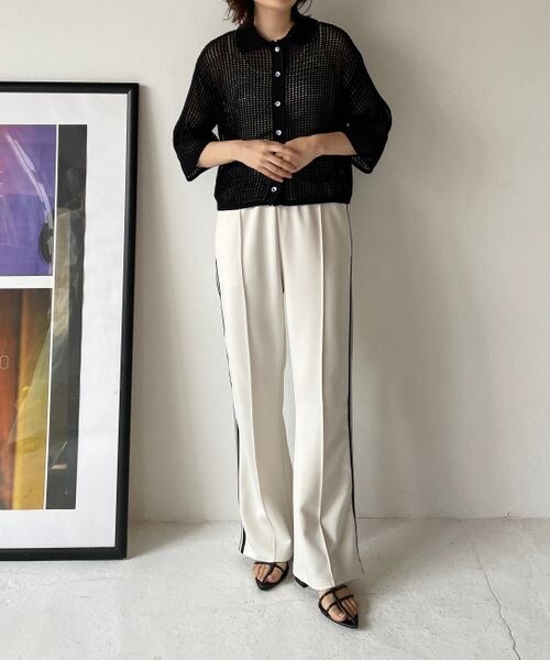 LOWRYS FARM（ローリーズファーム）の「サイドラインＺＩＰパンツ（パンツ・アイボリー08/ブラック09・FREE）」の5枚目の写真