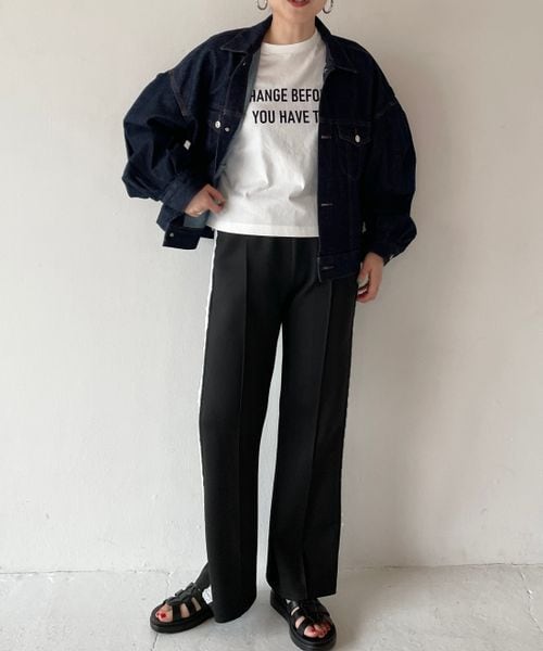 LOWRYS FARM（ローリーズファーム）の「サイドラインＺＩＰパンツ（パンツ・アイボリー08/ブラック09・FREE）」の3枚目の写真