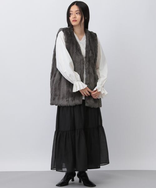 A part by（アパートバイ）の「シアーティアードスカート/WEB先行予約（スカート・ブラック 09/ライトグレー 12・FREE）」の21枚目の写真