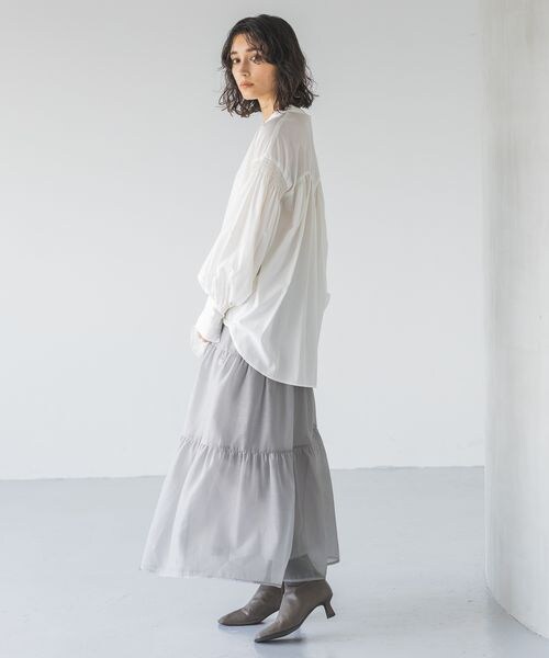 A part by（アパートバイ）の「シアーティアードスカート/WEB先行予約（スカート・ブラック 09/ライトグレー 12・FREE）」の6枚目の写真