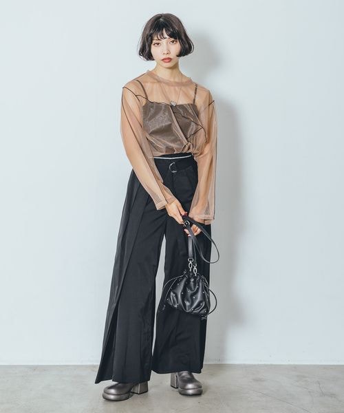 PAGEBOY(ページボーイ)の「ラメチュールアシメメローTOPS(トップス・ブラック09/グレージュ12/ブラウン58・F)」の20枚目の写真