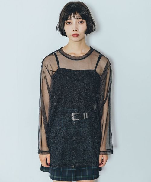 PAGEBOY(ページボーイ)の「ラメチュールアシメメローTOPS(トップス・ブラック09/グレージュ12/ブラウン58・F)」の21枚目の写真