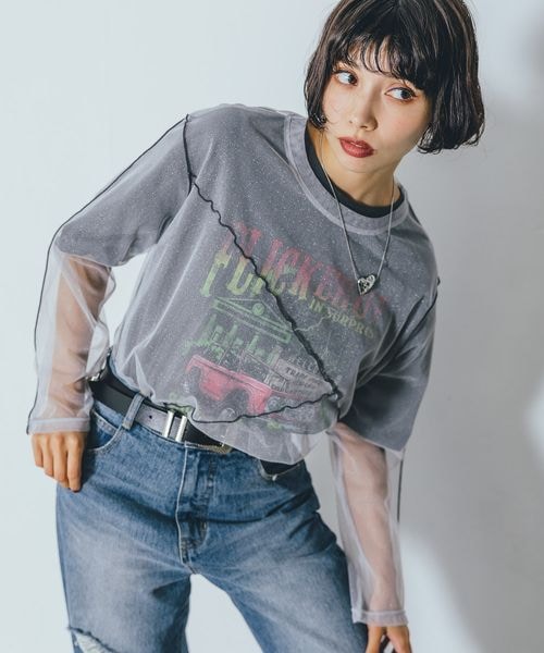PAGEBOY(ページボーイ)の「ラメチュールアシメメローTOPS(トップス・ブラック09/グレージュ12/ブラウン58・F)」の16枚目の写真