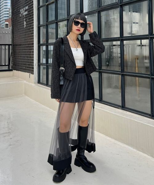 PAGEBOY（ページボーイ）の「マルチWAYチュールスカート（スカート・レディース・ブラック 09/グレー 18・F）」の15枚目の写真